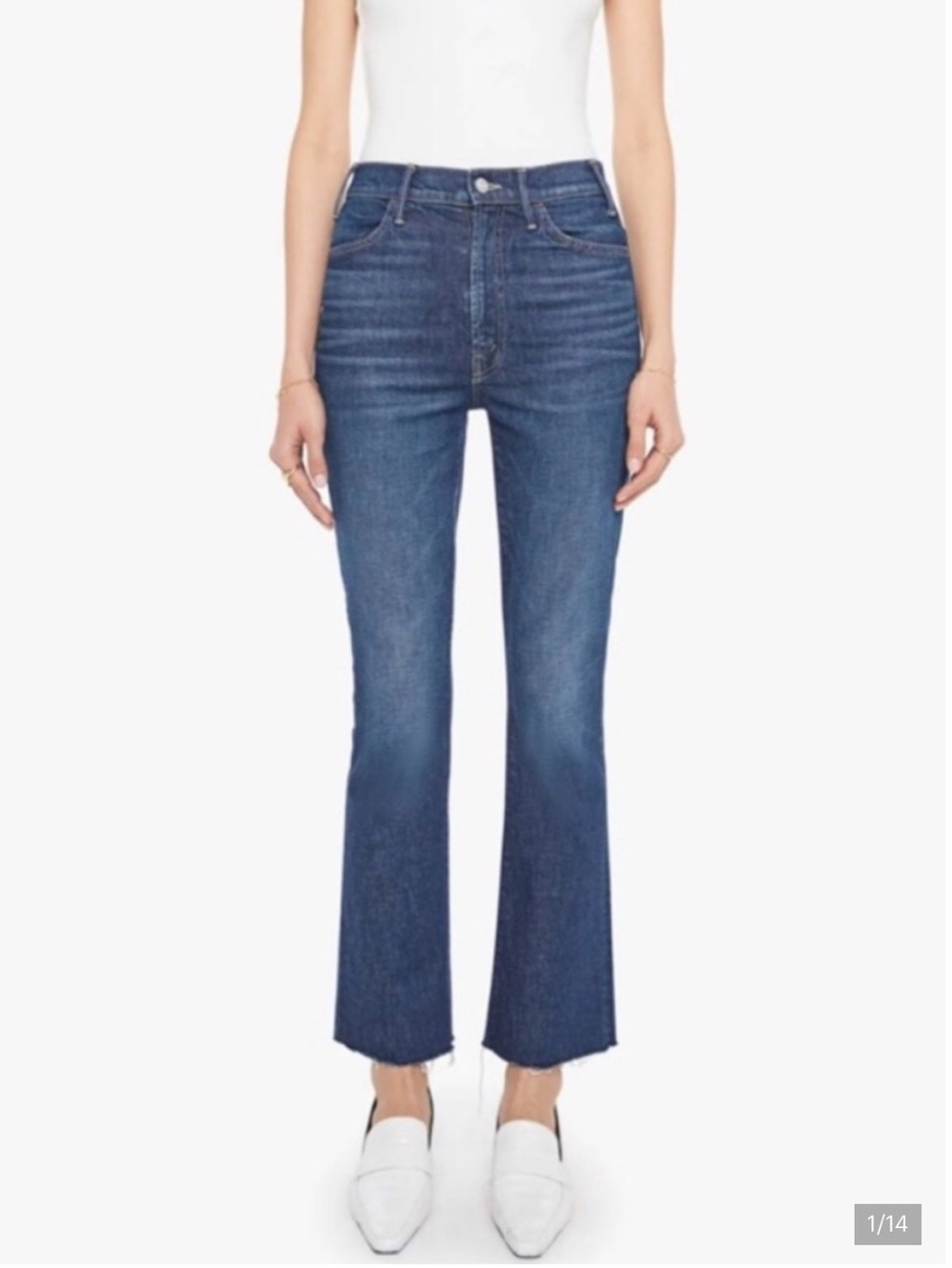 Mother The Hustler Flood Fray Jeans in Beer Me 31